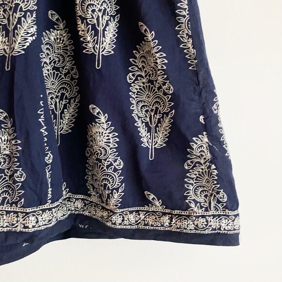 Anokhi Koki Girls Size 4-5 Dress 100% Cotton 3/4 Sleeve Dark Blue Paisley - Picture 9 of 11